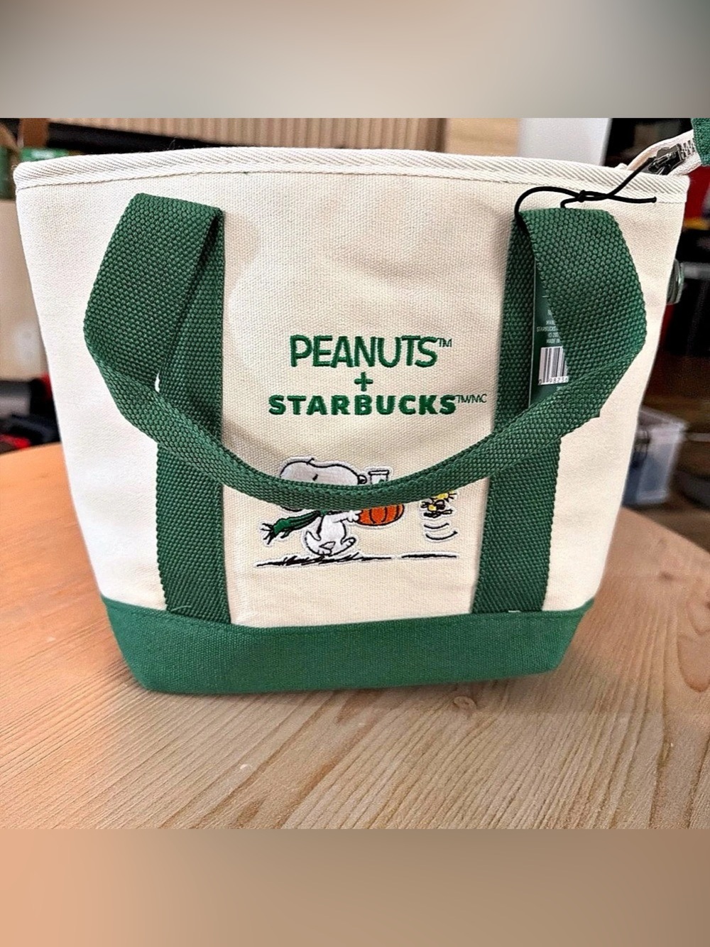*BRAND NEW* Starbucks Peanuts x Starbucks Canvas Mini Canvas Mini Tote Green